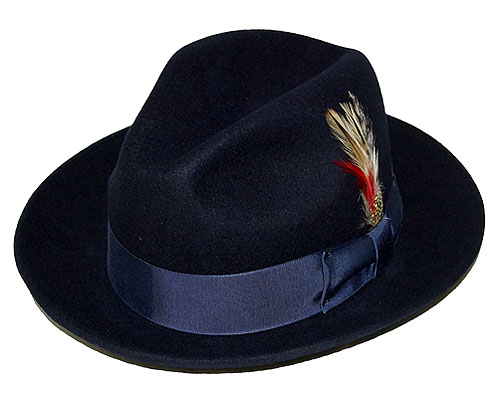 navy blue fedora gangster hat