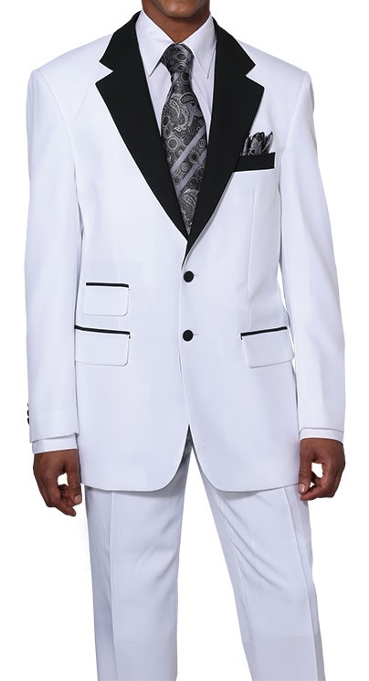 classic white and black tuxedo suit